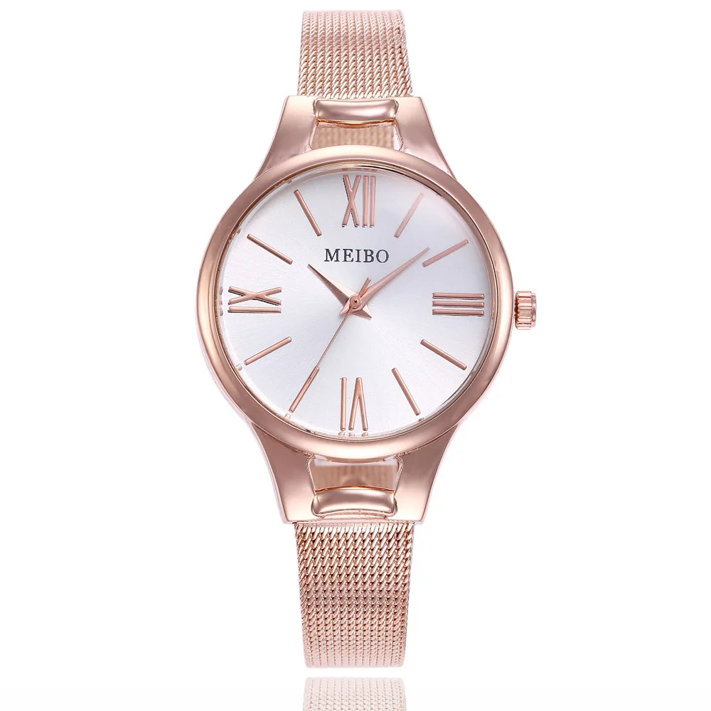 

Alloy Double Color Fine Mesh Belt Ladies' Watch Rome Measuring Quartz Watch Women's