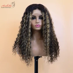 Ombre Highlight Wig 13x4 Transparent Lace Frontal Wig 100% Human Hair Wigs With Baby Hair Arabella Lace Front Human Hair Wigs