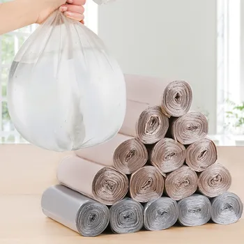 

Portable 5 Rolls Garbage Bags Solid Color Environmental Cleaning Waste Bag Plastic Trash Bags Small Garbage Bag Trash H1