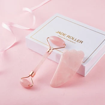 

Jade Roller Gua Sha Scraping Massage Tool Set Natural Jade Promote Blood Circulation Facial Massage Tools R1