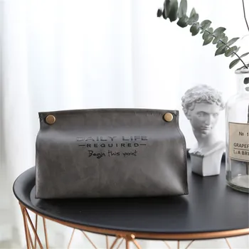 

3D Letter Leather Tissue Box Retro Napkin Container Home Car Office Hotel Towel Kitchen Papers Dispenser Holder Cases Decoration