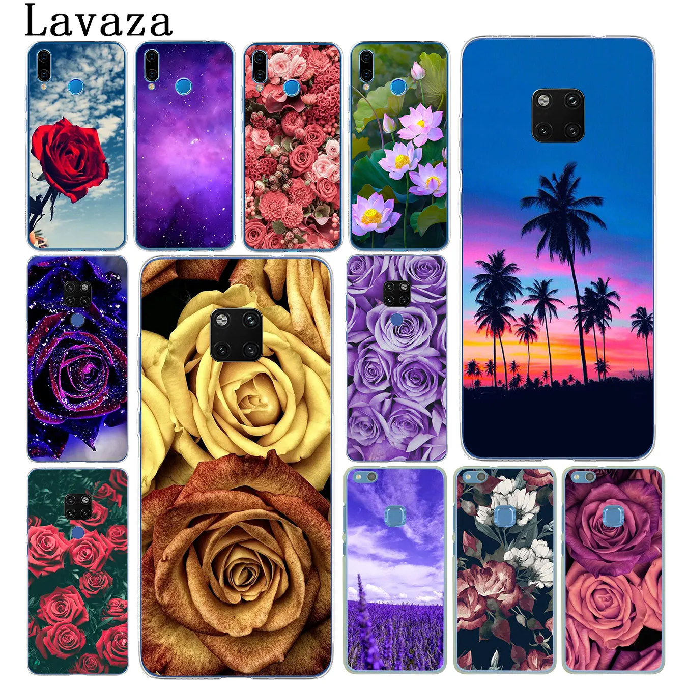 Purple flower rose Lotus peony lavender Phone Case for Huawei Mate 30 20 Pro 10 Lite Y6 Prime Nova 5I 4 3i 3 2i 2 Cover | Мобильные
