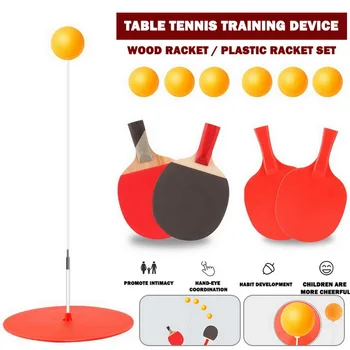 

Pingpong Trainer Wood Colour Athletics Game Movement Racquet Table Tennis Ball Table Tennis Trainer Sports