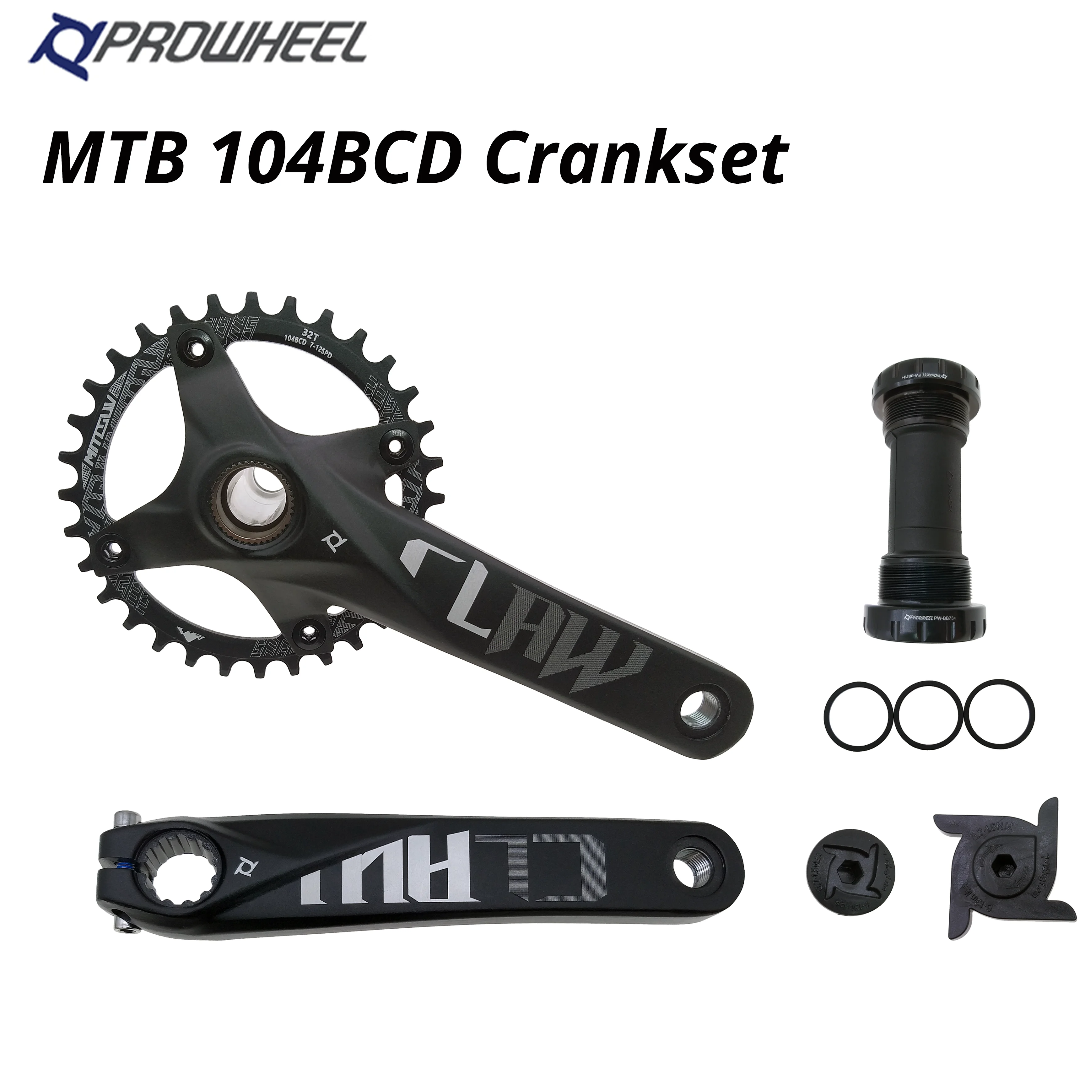 PROWHEEL MTB 104BCD Crankset 30/32/34/36/38T Sprocket Mountain Bike