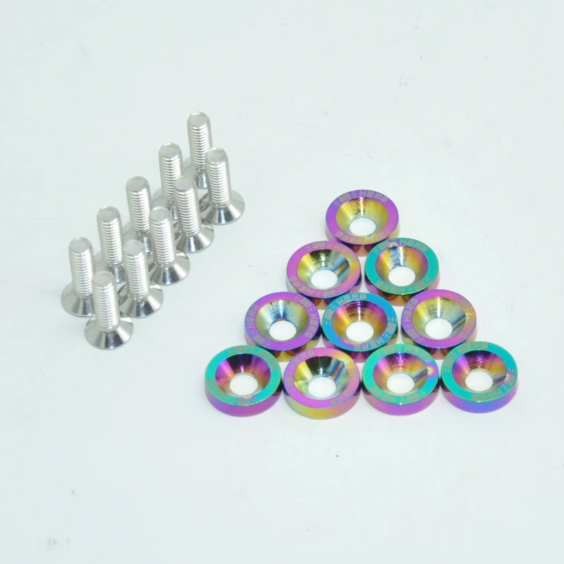 Universal 6mm Fender Washers washers and bolt Aluminum for Civic Integra RSX EK EG DC