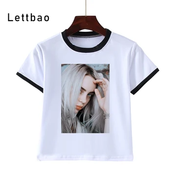 

3-14T Kids Toothless Billie Eilish Print Fashion T Shirt WHITE T Shirt Children'S white Tee