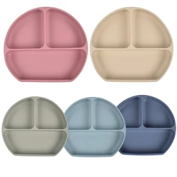 Bebê silicone placa de jantar com otário bpa livre sorriso rosto comida do bebê utensílios de cozinha crianças formação pratos tigela