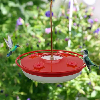 

Birds Feeder Hanging Bird Flower Feeders with 4x Feeding Stations for Outside