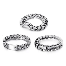 Панк Рок стрелка в форме велосипеда байкер браслет Винтаж для мужчин из нержавеющей стали Дракон Киль цепочка браслет на запястье хип-хоп мужские ювелирные изделия