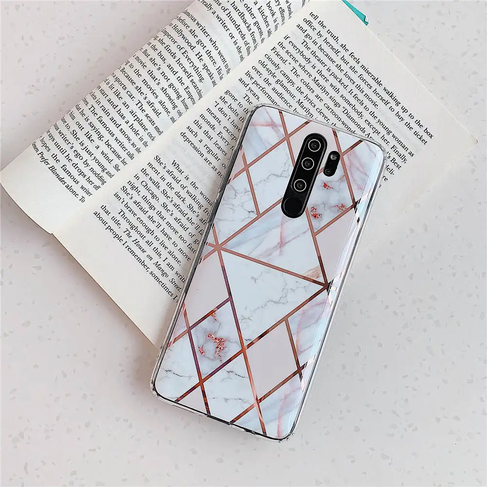 Чехол для телефона с геометрическим мраморным покрытием, чехол s для Xiaomi Redmi Note 7 8 6 5 Pro, чехол, мягкий силиконовый чехол из ТПУ