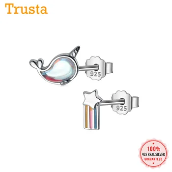 

Unicorn Dolphin Earrings 100% 925 Sterling Silver Stud Earrings School Girls Birthday Gift Jewelry YQ136