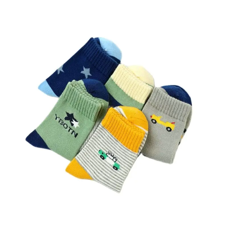 5pairs/lot Ins Fashion Baby Socks 5pairs/lot Children Boys Cartoon Socks Boys Car