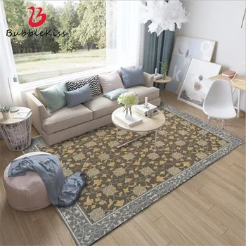 

Bubble Kiss American Style Floral Flower Pattern Carpet Kids Room Anti-wrinkle Home Decor Crystal Velvet Bedroom Area Rug Mats