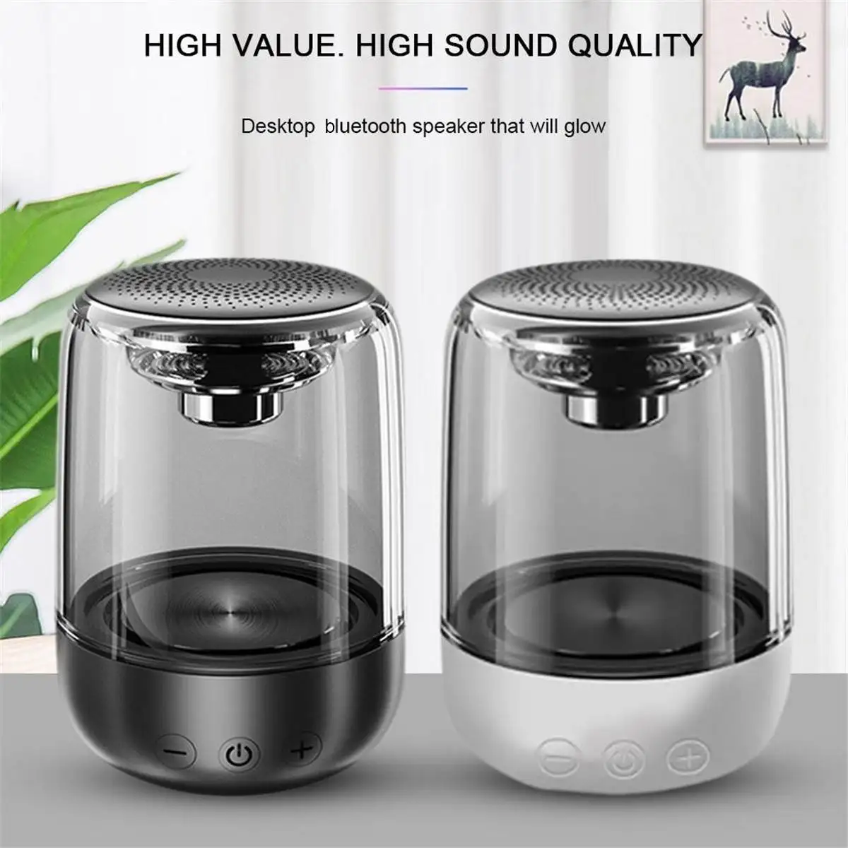bluetooth Wireless Speakers Waterproof Stereo Column Portable Speaker Romantic Colorful Light Support TF Card with Mic bluetooth Wireless Speakers Waterproof Stereo Column Portable Speaker Romantic Colorful Light Support TF Card with Mic