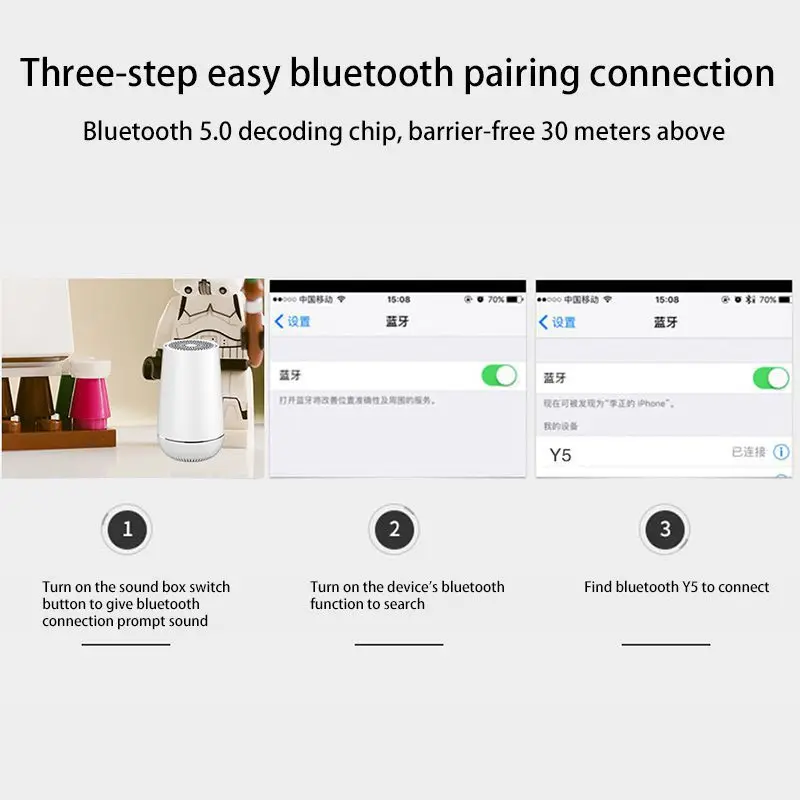 Bluetooth 1 шт. динамик портативная беспроводная перезаряжаемая Колонка сабвуфер динамик TF MP3 встроенный микрофон открытый
