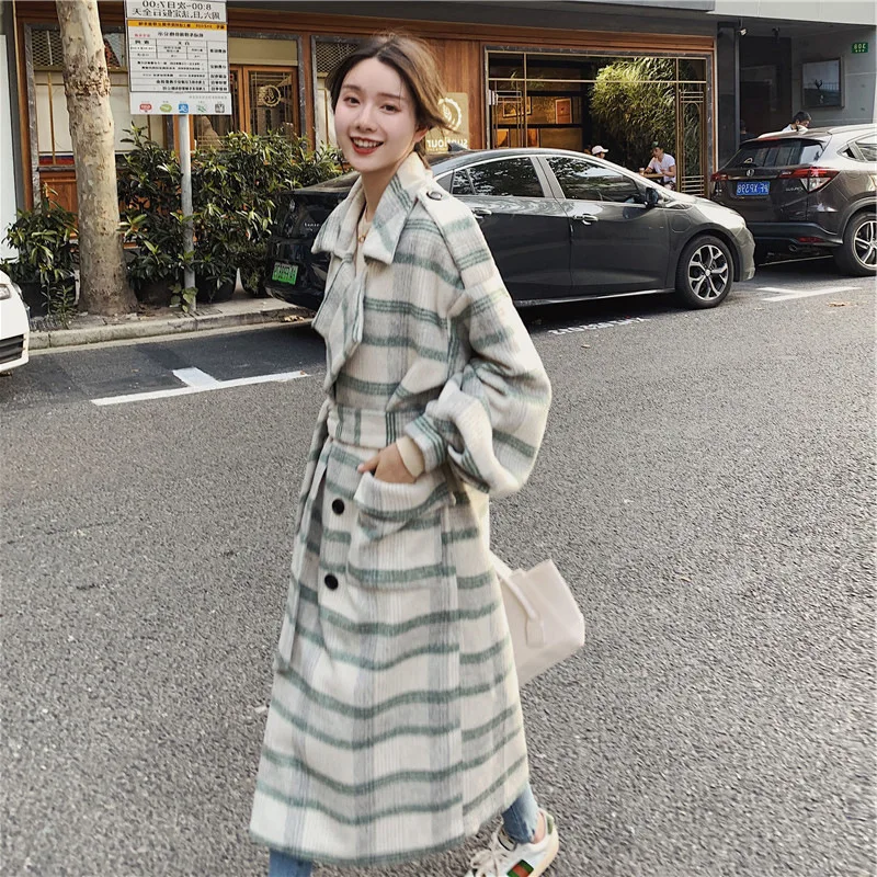 

Woolen Jacket Women's Exta-long over-the-Knee Korean-style Slim Fit 2020 Autumn And Winter New Style Hepburn Wind Elegant Woolen