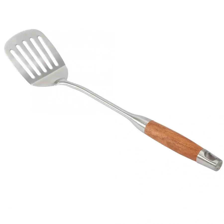 New Cooking Utensils Stainless Steel Turners Shovel Wooden Handle Pancake Fried Steak Spatulas Kitchen Cooking Tool Kitchen