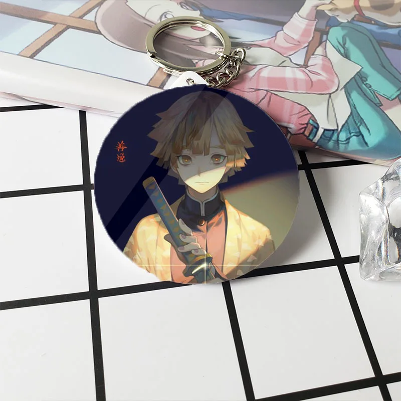 

Hot ghost out of the blade key chains animation oven door charcoal lang you beans Fuoka yi Yong animation key round key chain