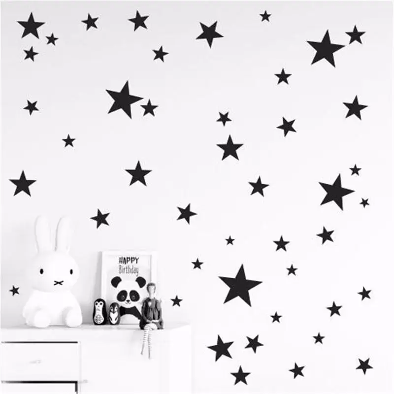 Детская спальня звезды стикер на стену для детской комнаты домашний декор маленькие настенные наклейки со звездами Детские сделай сам, виниловый арт Фреска