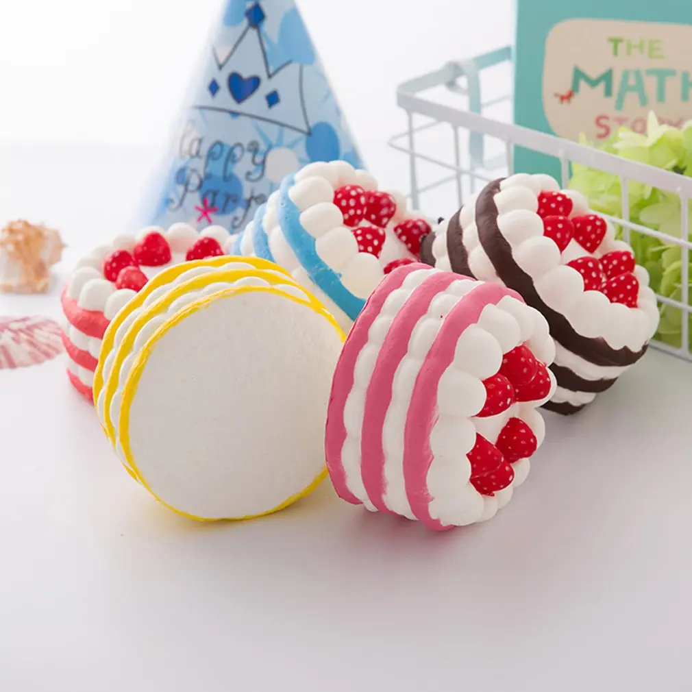Realistic Cute Slow Comfotable Rising And Unique Sweet Scented Pu Slow Squeezing Strawberry Cake