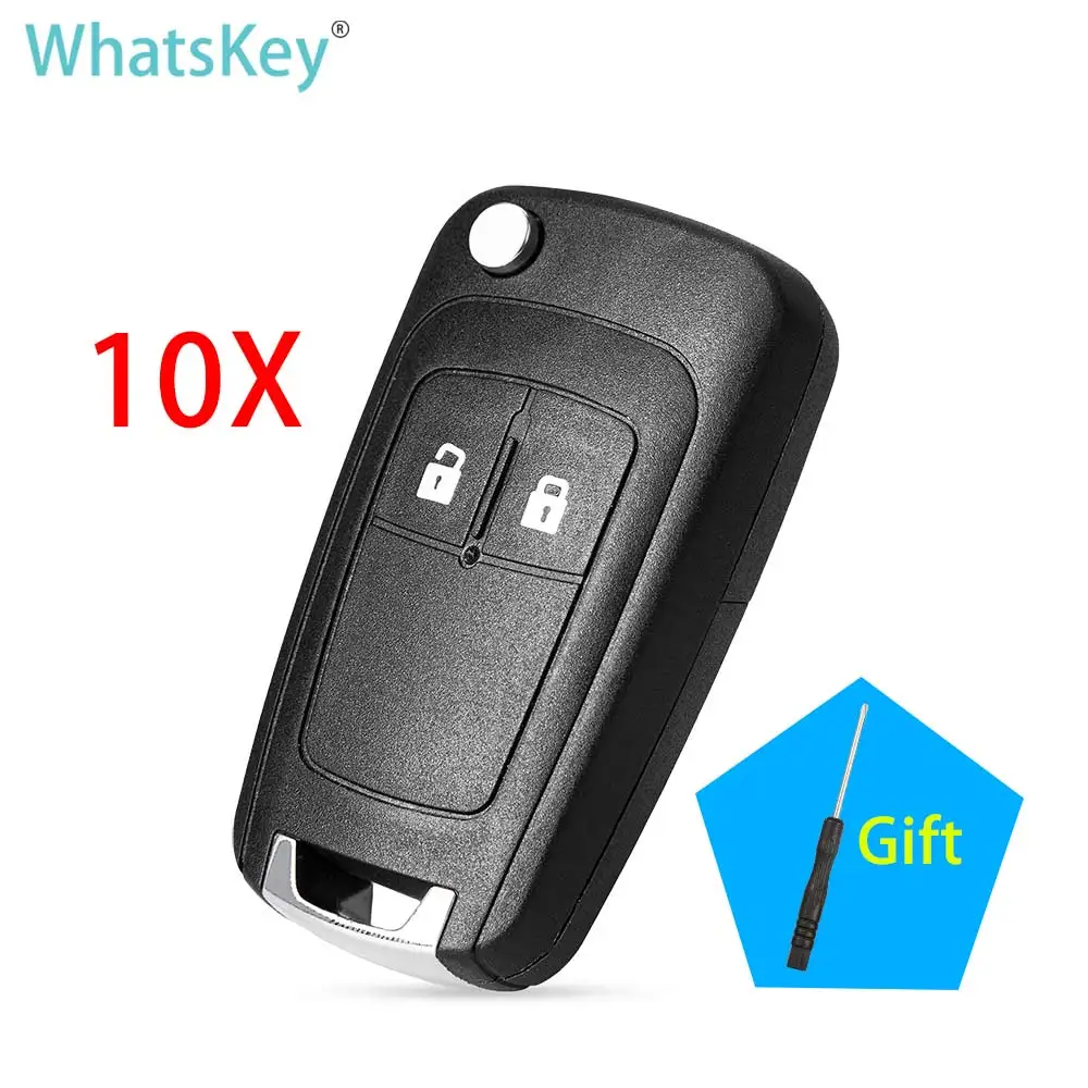 

WhatsKey 10Pcs 2/3 Buttons Flip Folding Car Key Shell Case Cover For Opel Vauxhall Astra H J Insignia Zafira C Vectra C Corsa D