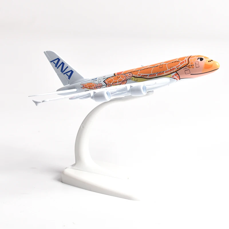 JASON TUTU 16CM ANA sea turtle painting Airbus A380 Airplane Model Aircraft Model Diecast Metal Planes Model All Nippon Airways 3