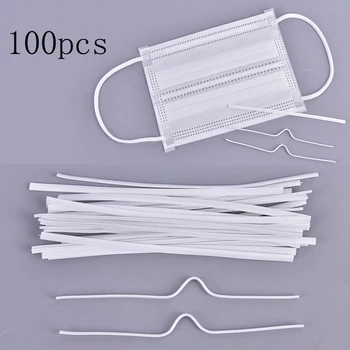 

100PCS DIY Face Mask Lanyard Sub-Strap Adjustable Elastic Cord Nose Bridge Nose Clips Mask Nose Adjuster DIY Face Mas