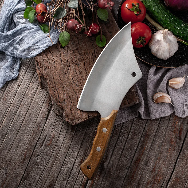 Small forged kitchen knife, household sharp round head fish killing knife,  vegetable cutting and meat cutting knife - AliExpress