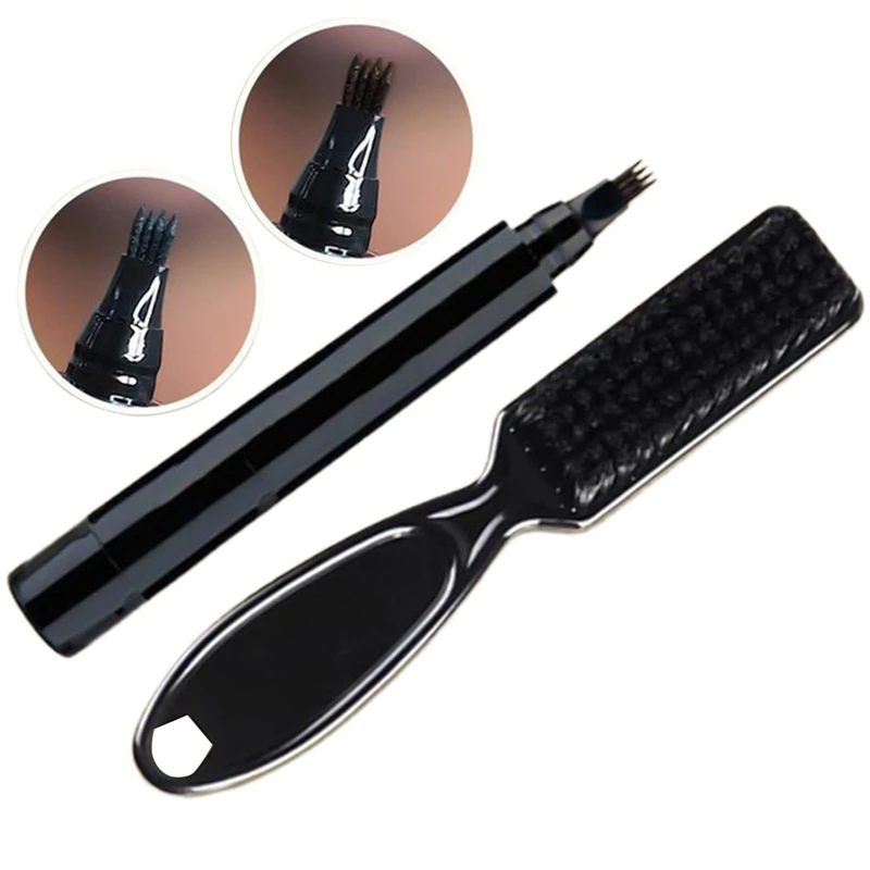 

1 комплект борода ручка борода наполнитель карандаш и кисть Усилитель роста бороды Водонепроницаемый усы раскраски инструменты для обработки Водонепроницаемый