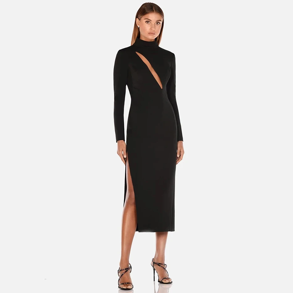 Adyce 2019 Nieuwe Herfst Lange Mouwen Bandage Jurk Vrouwen Sexy Hollow Out Black Club Dress Celebrity Avond Party Jurken Vestidos Adyce 2019 Nieuwe Herfst Lange Mouwen Bandage Jurk Vrouwen Sexy Hollow Out Black Club Dress Celebrity Avond Party Jurken Vestidos