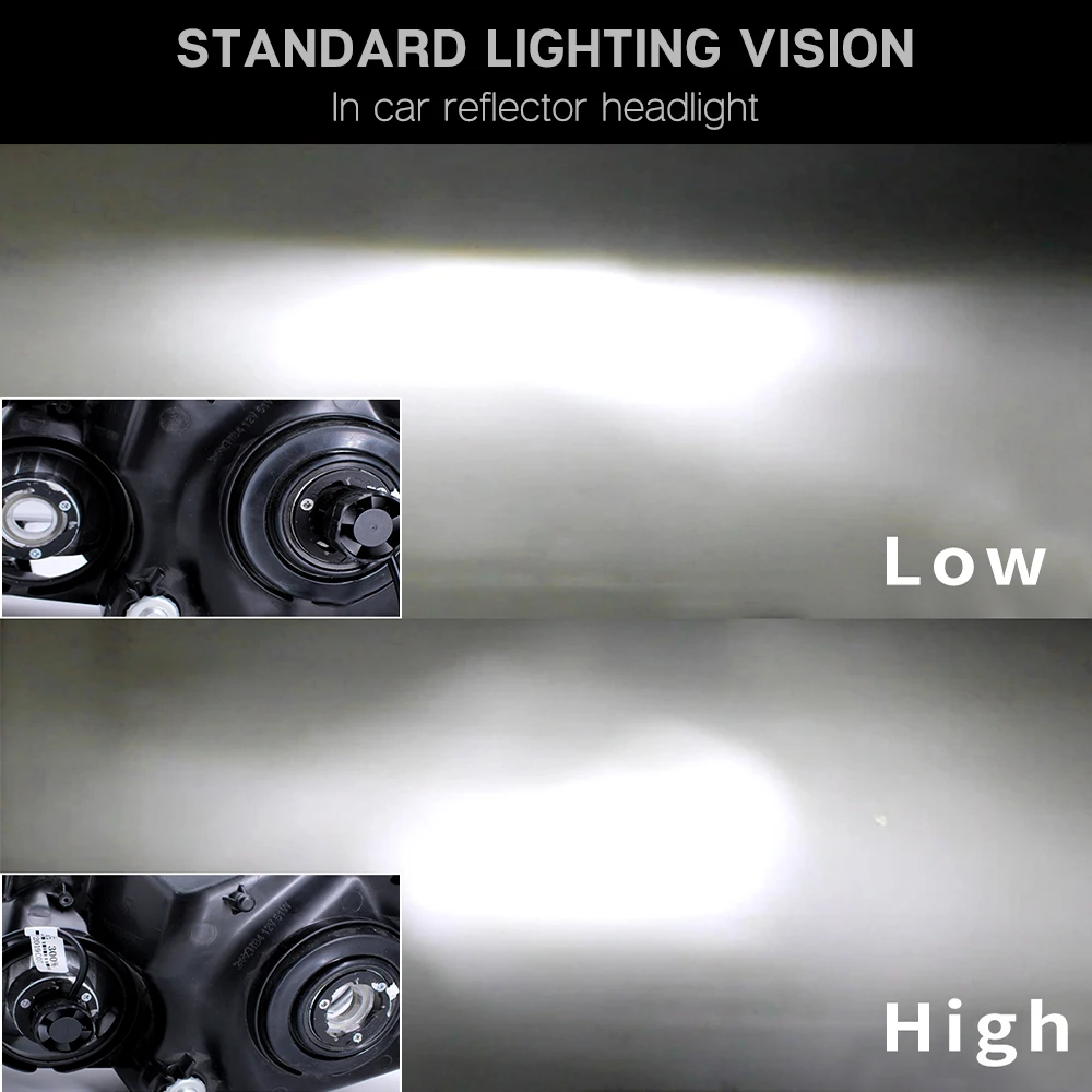 CNSUNNYLIGHT 70W Pair LED H7 H11 H8 Car Headlight 9005 9006 H4 High Low Bi-LED Bulbs H1 500% Brighter Auto Front Fog Lights 6000K (6)