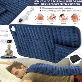 

King Size XL Fast Electric Heating Pad Neck Shoulder Abdomen Waist Back Pain Relief Therapy Winter Warmer 6 Heat Controller