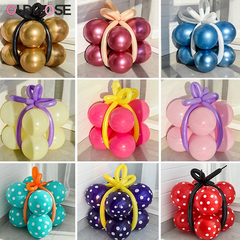 13pcs DIY Gift Box Shape Balloon Column Wedding Birthday Party Decoration Mixcolor Latex Balloons Long Strip Ballons Room Decor | Дом и сад
