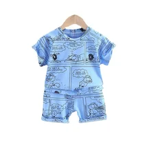 T shirt et short en coton pour bébés garçons et filles, vêtements de sport, à la mode, 2 pièces/ensembles