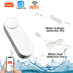 Capteur de fuite d'eau Tuya, détecteur intelligent de fuite d'eau, WIFI, pour maison et cuisine, Compatible avec l'application Smartlife, système d'alarme de sécurité 