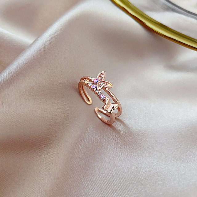 Sexy Zircon Open Rings For Women Trend Heart Pearl Wedding Party Adjustable Ring Girls Elegant Jewelry Gifts