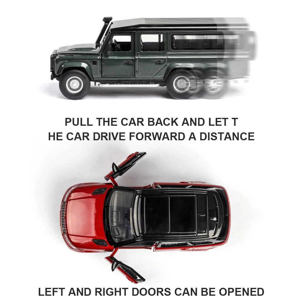 1:36 Diecast Mini Alloy Car Model Lands Rover Range Rover Metal Toy Car Wheels Simulation Pull Back Car Collection Kids Gift #ZW