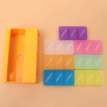 

21-Grids Colorful Plastic Pill Box Portable Pill Case Weekly Pill Container For Outdoor Home Office Travel Use