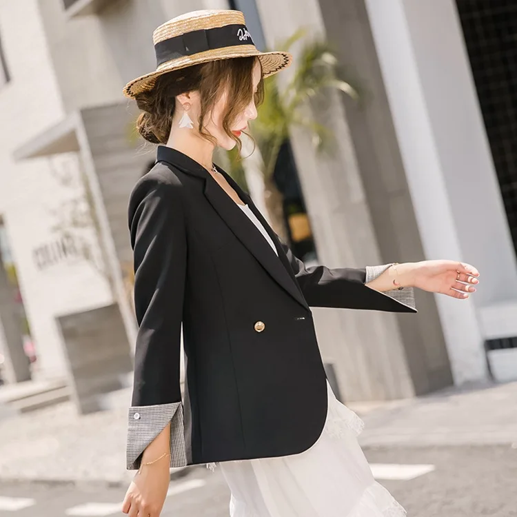 

Online Celebrity Suit 2019 Fall And Winter Clothes Korean-style Retro Casual Fashion Long-sleeved White Small Suit Coat Female S