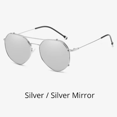 Два Oclock очки по рецепту Близорукость Дамы клип на очки полярная оптическая металлическая оправа для близоруких Z17187 - Цвет линз: Silver-Silver