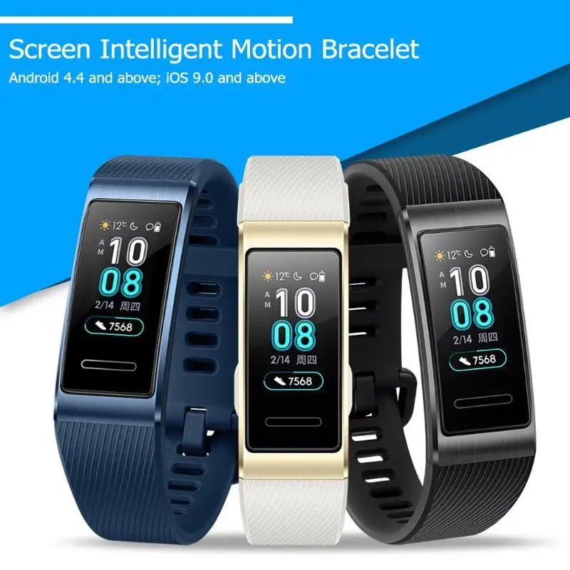 Huawei Band 3 Pro gps смарт-браслет металлический Amoled 0,95 'цветной сенсорный экран плавать ход датчик сердечного ритма сна NFC умный Браслет