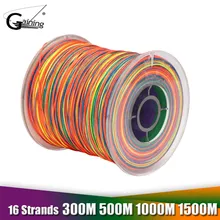 Örgülü hat 16 tellerinin PE örgü renkli süper güç japonya Multifilament PE hattı 60LB-310LB 300M/500M/1000M/1500M