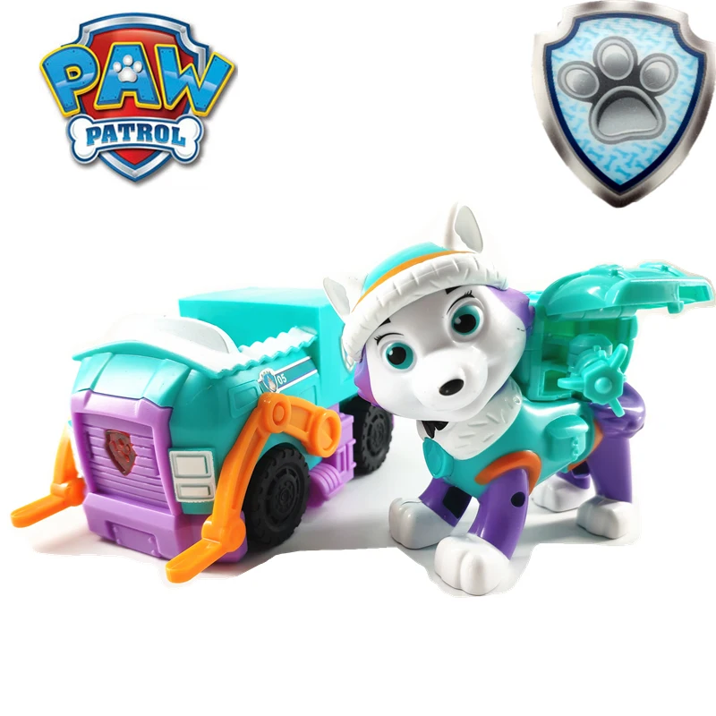 Paw Patrol Juguetes Everest трекер робот собака музыкальный автомобиль Patrulla Canina Фигурки Рождественские игрушки для детей Подарки 2A26