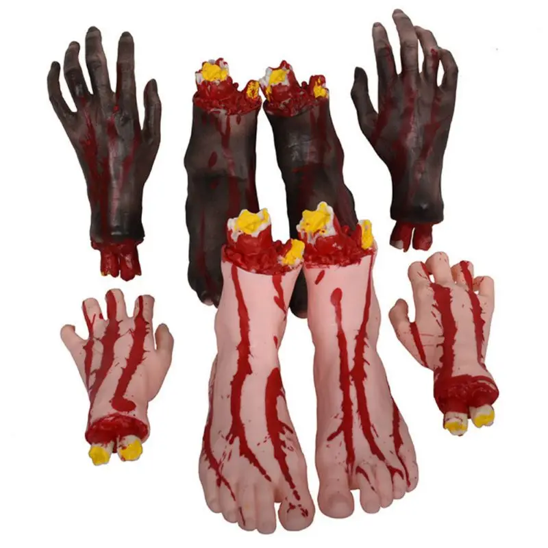 

Halloween Bloody Props Horrible Broken Blood Hands Feet Scary Fake Organs for Hunted House Ornament Halloween Party Decoration