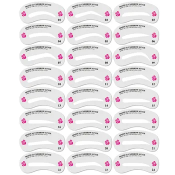 

3-24 Pcs Reusable Eyebrow Stencil Set Eye Brow DIY Drawing Guide Styling Shaping Grooming Template Card Easy Makeup Beauty Kit