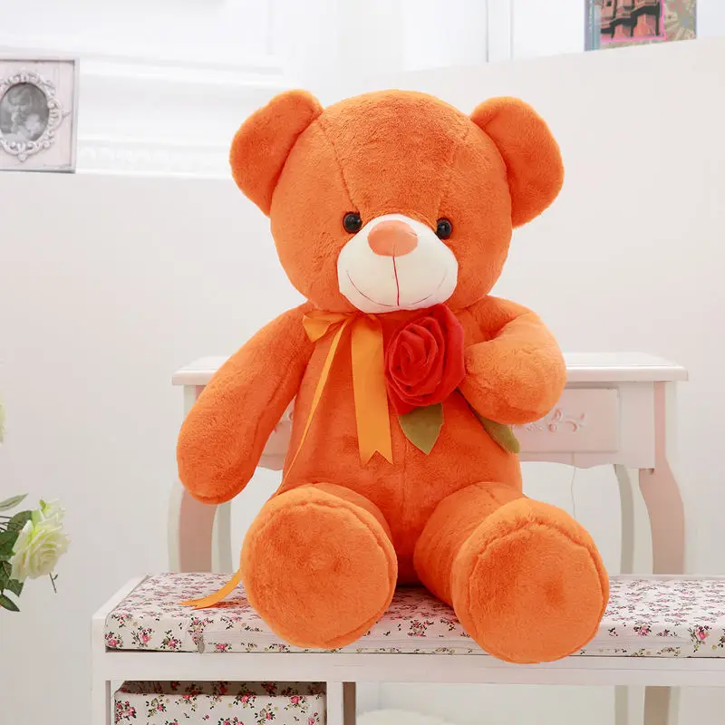 orange rose 1 шт. 80-135 см большой плюшевый мишка плюшевая игрушка фиолетовый сиреневый Медведь Мягкий Медведь с фруктами детская игрушка подарок на день рождения для девушки - Цвет: orange rose