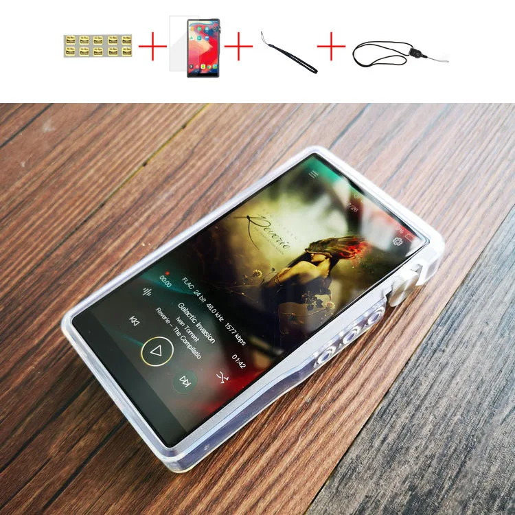 Goedkoop Soft Cover Crystal TPU Clear Case voor iBasso DX220 Met Front en Back Screen Protector Gehard Glas