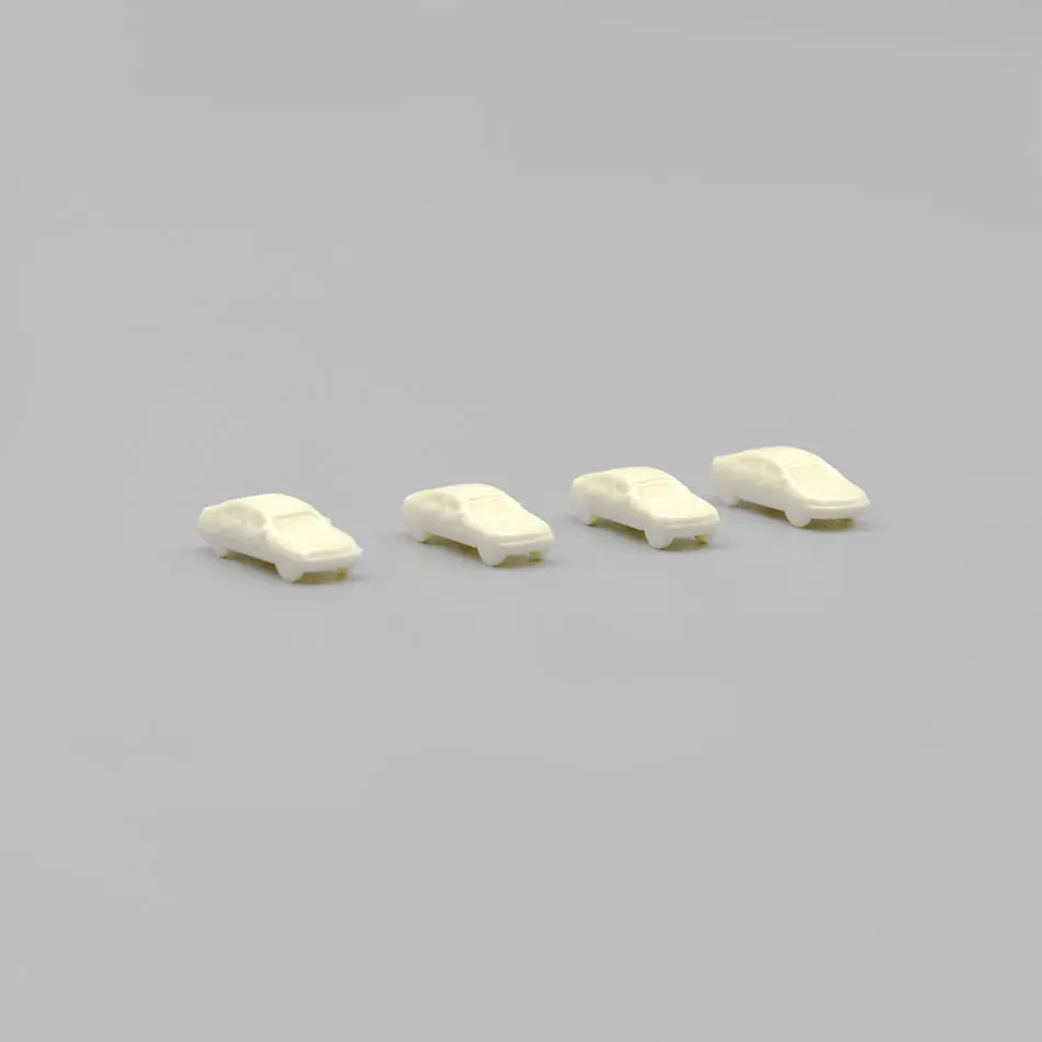 

100pcs 1/300 scale model unpainted car toys miniature architectural white color transportation for diorama building street scene