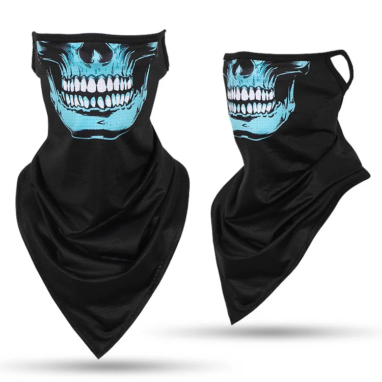G64 Cycling face Mask triangle Hanging ear Outdoor riding headscarf Sunscreen Breathable Ice silk mesh material Headgear CS