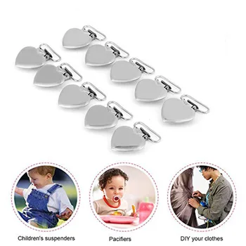 

Suspender Nursing Pacifier Clip Infant Iron Nipple Braces Heart Shape Clamp Feeding Accessory Baby Care Soother Holder
